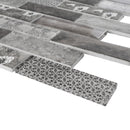 REGL-03  Sparkle - Grey Glass And Wall Paper Recycle Glass Mosaic Tile