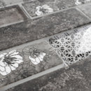 REGL-03  Sparkle - Grey Glass And Wall Paper Recycle Glass Mosaic Tile