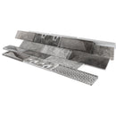 REGL-03  Sparkle - Grey Glass And Wall Paper Recycle Glass Mosaic Tile