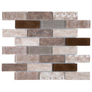 REGL-04  Amazon - Brown And Ivory Glass And Wall Paper Recycle Glass Mosaic Tile