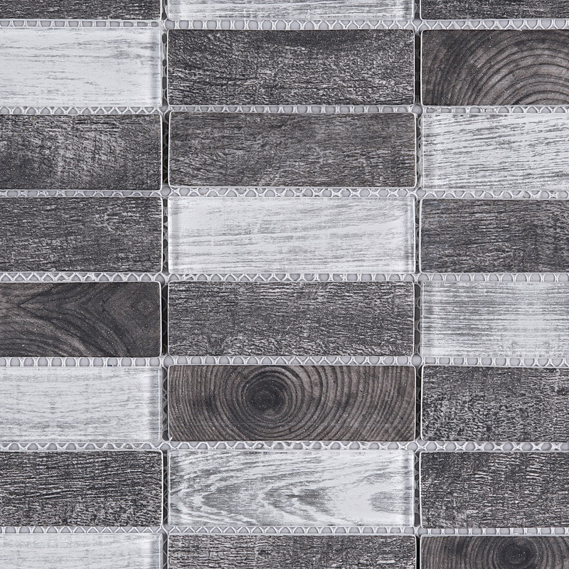 REGL-06  Day Dreaming -Wood Like Glass And Recycle Glass Mosaic Tile