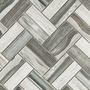 REGL-08  Recycle Glass Grey Herringbone Mosaic Tile