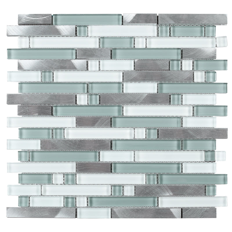 SBK-01  Sliver Brick Series - Blue Thread Mosaic Tile