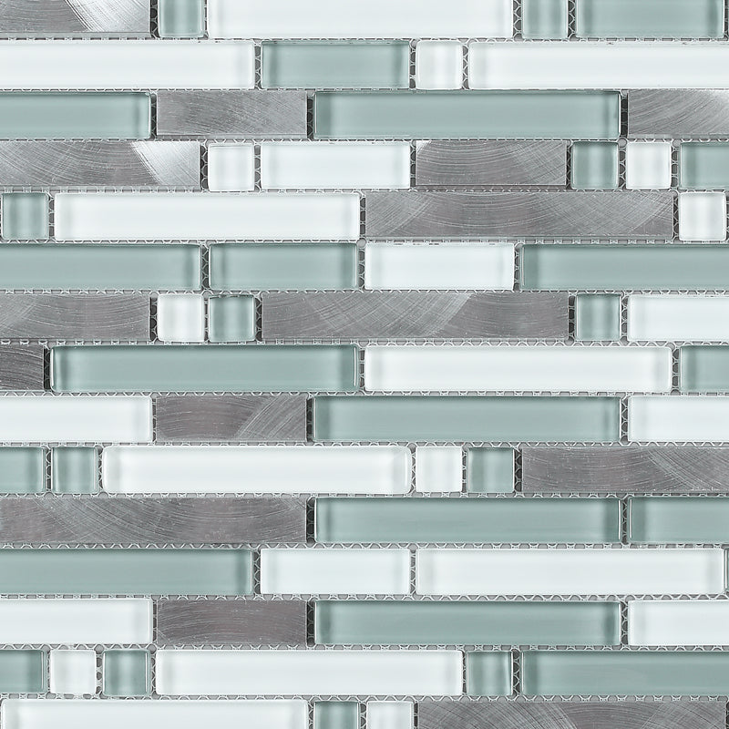 SBK-01  Sliver Brick Series - Blue Thread Mosaic Tile