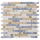 SBK-02  Sliver Brick Series - Gold Thread Mosaic Tile