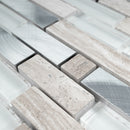 SBK-03  Sliver Brick Series - Grey Thread Mosaic Tile