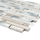 SBK-03  Sliver Brick Series - Grey Thread Mosaic Tile