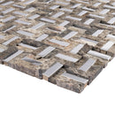 SBK-05  Sliver Brick Series - Emperador Lover Mosaic Tile