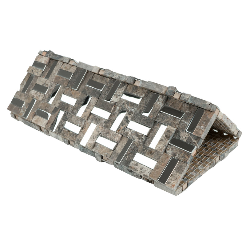 SBK-05  Sliver Brick Series - Emperador Lover Mosaic Tile