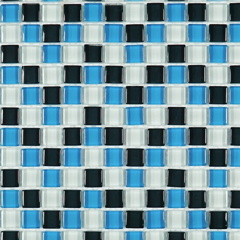 SDF-02  Small Dots - Mini Blue Mosaic Tile