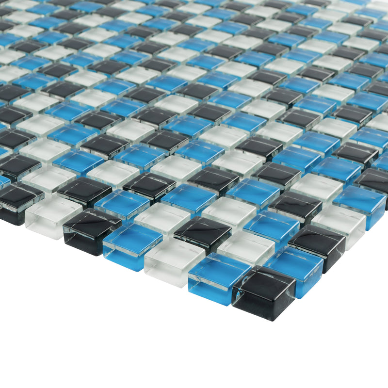 SDF-02  Small Dots - Mini Blue Mosaic Tile