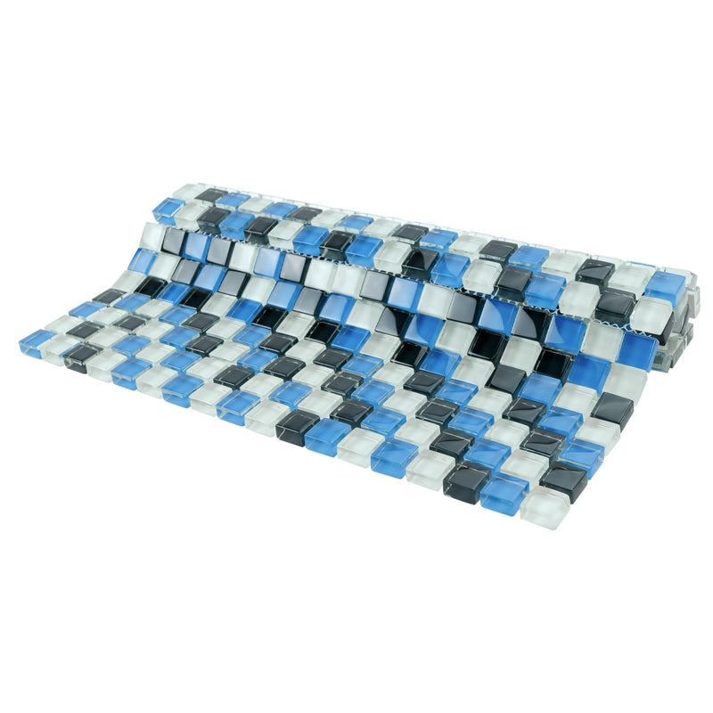 SDF-02  Small Dots - Mini Blue Mosaic Tile