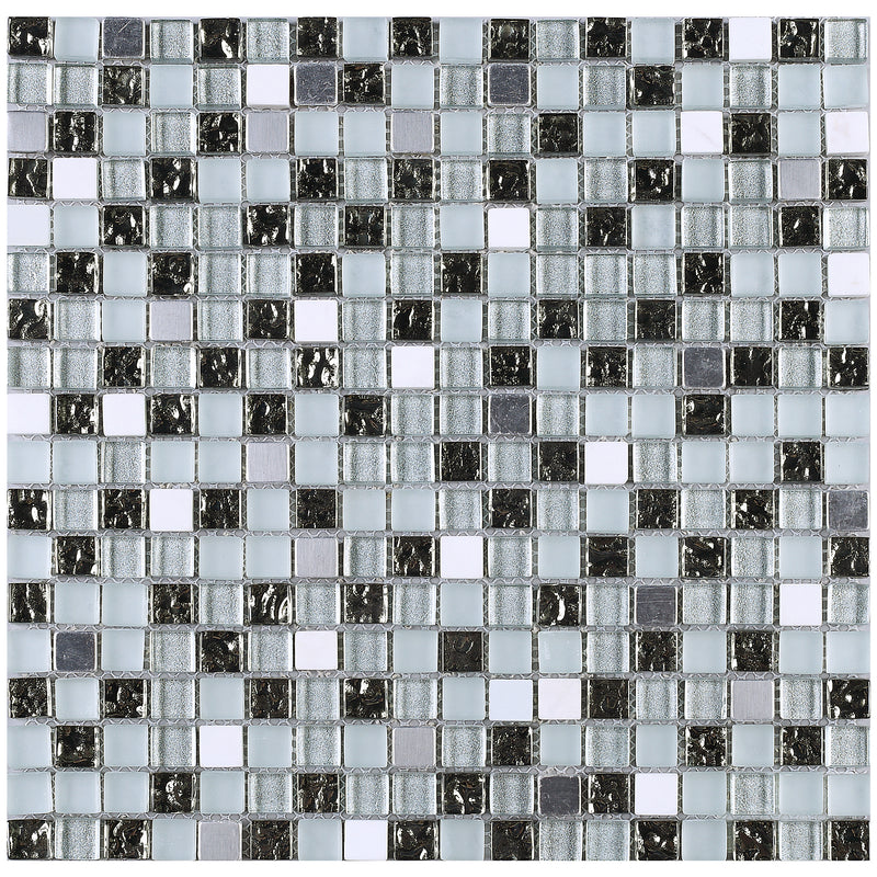 SDF-04  Small Dots - Mini Grey Mosaic Tile