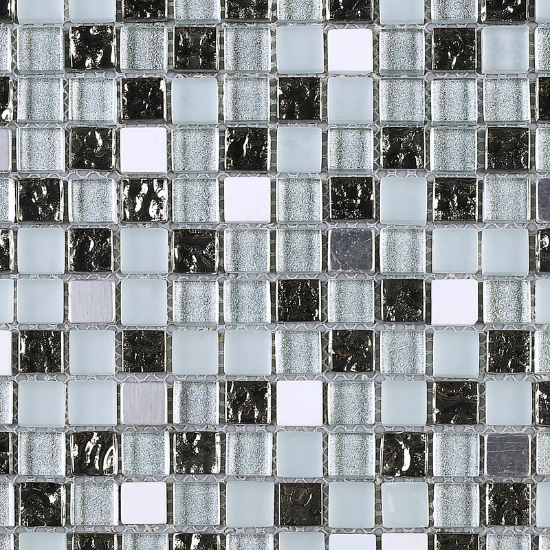 SDF-04  Small Dots - Mini Grey Mosaic Tile