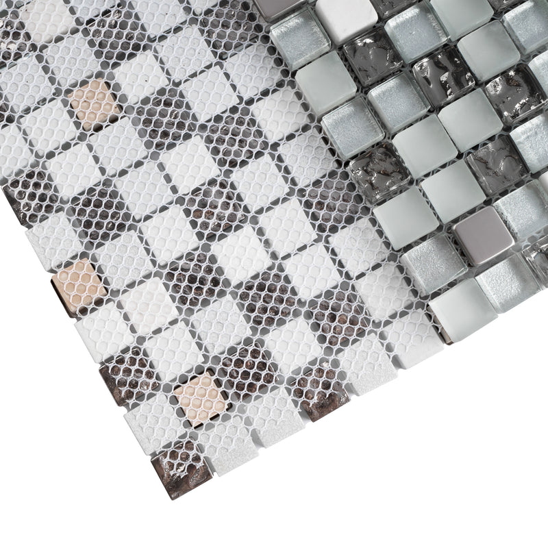 SDF-04  Small Dots - Mini Grey Mosaic Tile