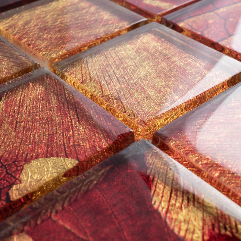 SL-03  Season Series - Summer  - Red Wallpaper Glass Mosaic Tile