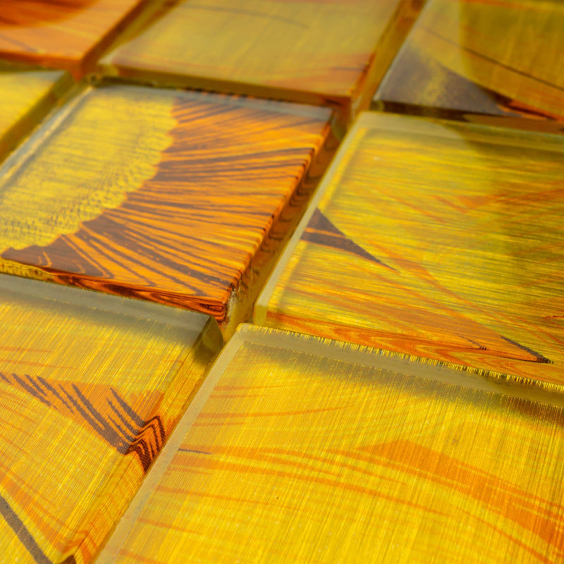 SL-04  Season Series - Sun Flower  - Yellow Wallpaper Glass Mosaic Tile
