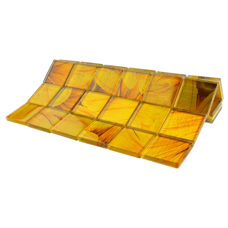 SL-04  Season Series - Sun Flower  - Yellow Wallpaper Glass Mosaic Tile