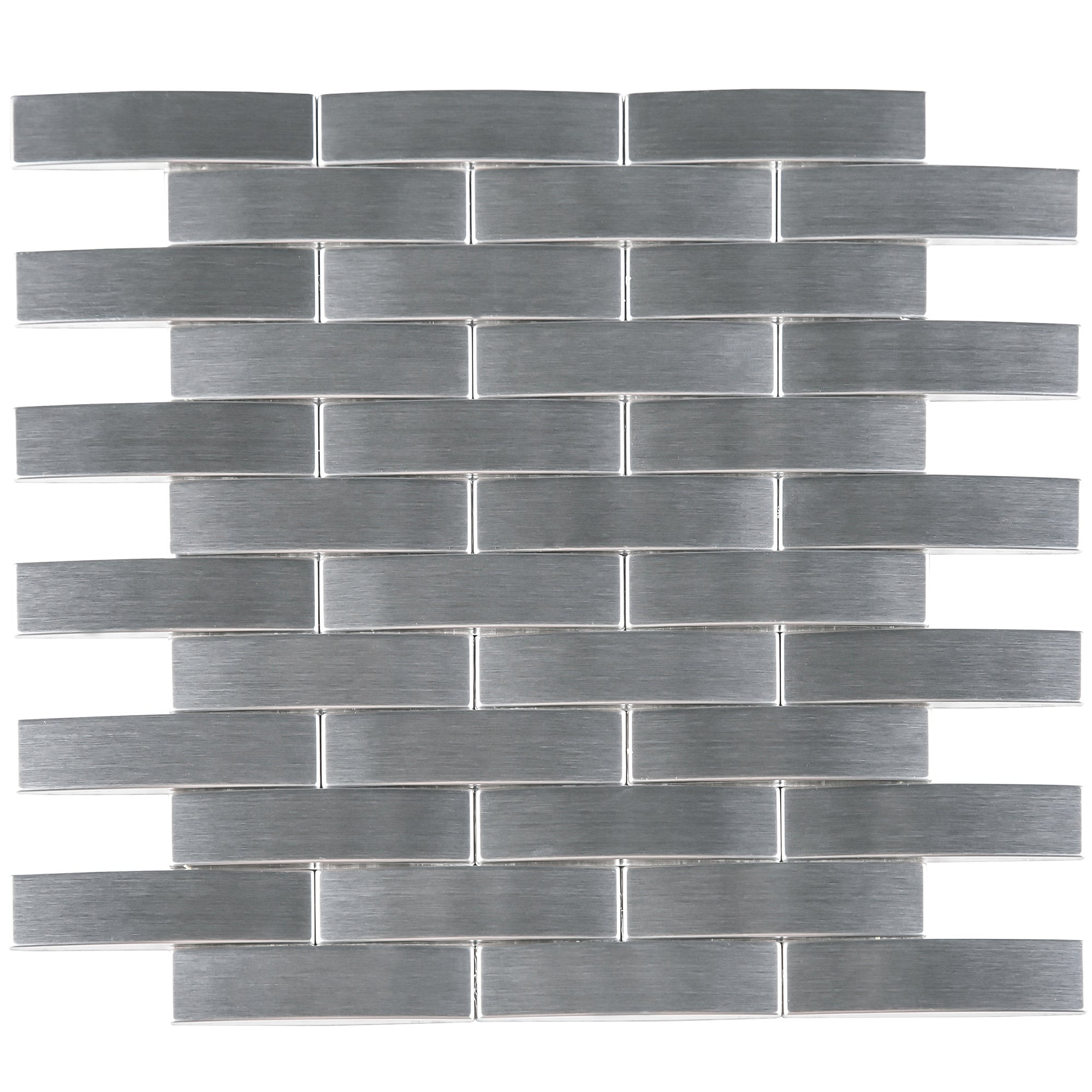 Multile - 1x3 arched stainless steel metal mosaic tile