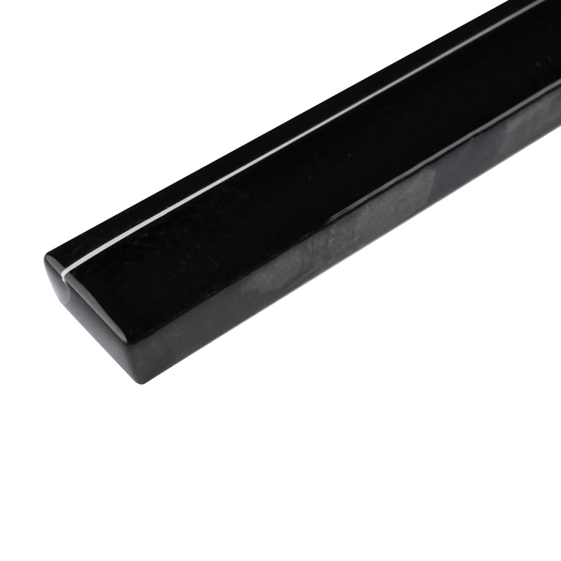 CLIN-04  Black Glass Pencil Liner Wall Trim Molding 1"X12"/ 1/2"X12"