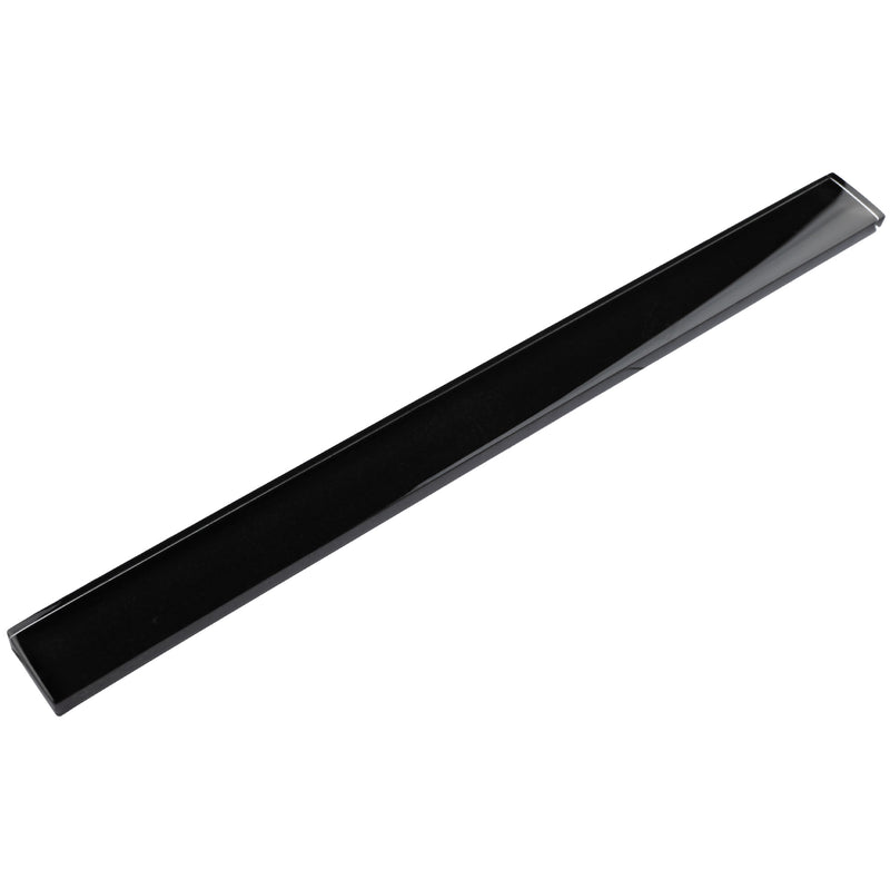 CLIN-04  Black Glass Pencil Liner Wall Trim Molding 1"X12"/ 1/2"X12"