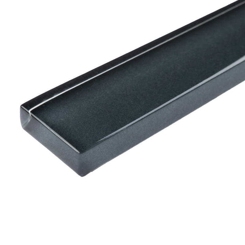 CLIN-06  Dark Grey Glass Pencil Liner Wall Trim Molding 1"X12" / 1/2"X12"