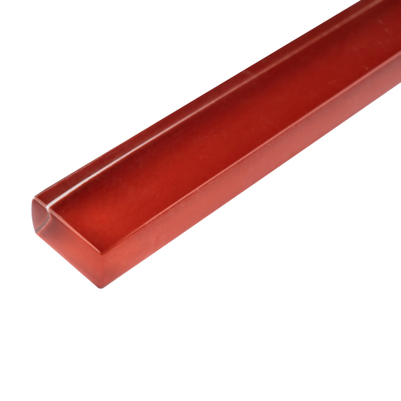 CLIN-08  Red Glass Pencil Liner Wall Trim Molding 1"X12"/ 1/2"X12"