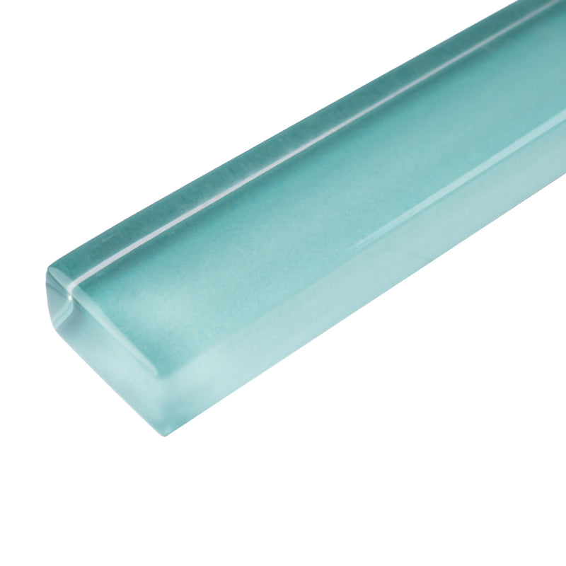 CLIN-10  Ocean Blue Glass Pencil Liner Wall Trim Molding 1"X12/ 1/2"X12"