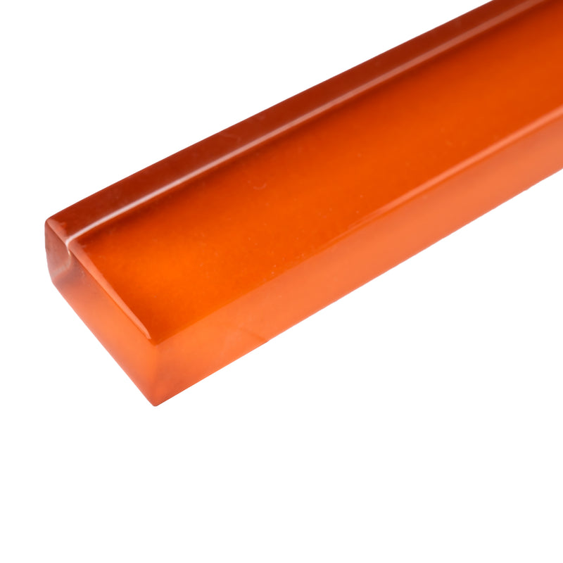 CLIN-11  Orange Glass Pencil Liner Wall Trim Molding 1"X12/ 1/2"X12"