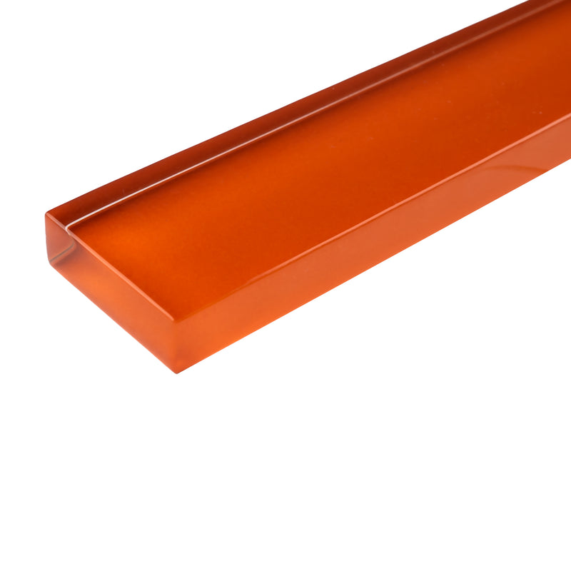CLIN-11  Orange Glass Pencil Liner Wall Trim Molding 1"X12/ 1/2"X12"