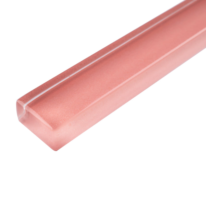 CLIN-14  Pink Glass Pencil Liner Wall Trim Molding 1"X12" / 1/2"X12"