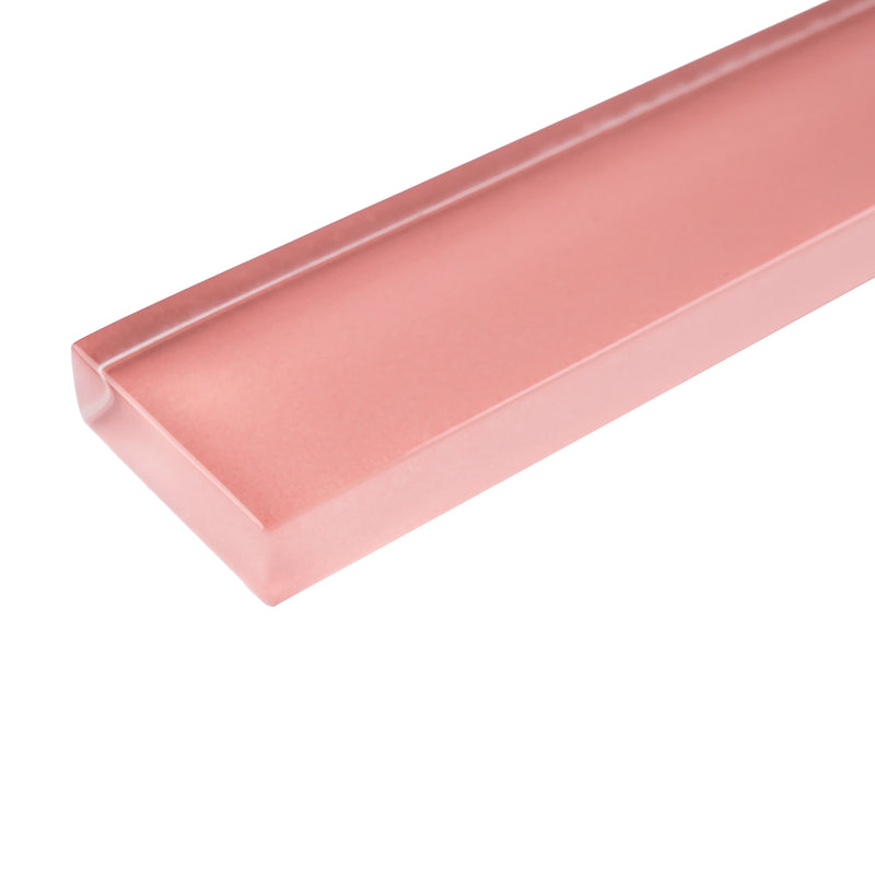 CLIN-14  Pink Glass Pencil Liner Wall Trim Molding 1"X12" / 1/2"X12"