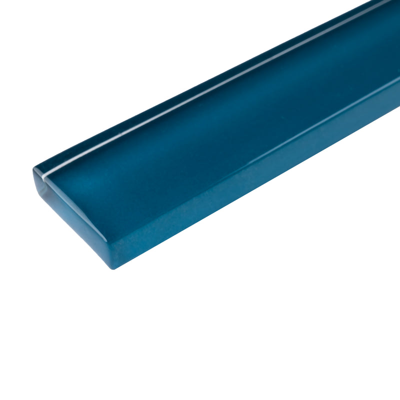 CLIN-15  Turquoise Glass Pencil Liner Wall Trim Molding 1"X12", 1/2"X12"