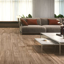 SPAZIO  Teak Wood Look Polished Porcelain Tile 8"X48" Wall & Floor