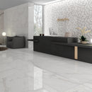 NATURAL DELUXE  Viterbo Blanco Marble Look Polished Porcelain Tile 18"x36" Wall & Floor