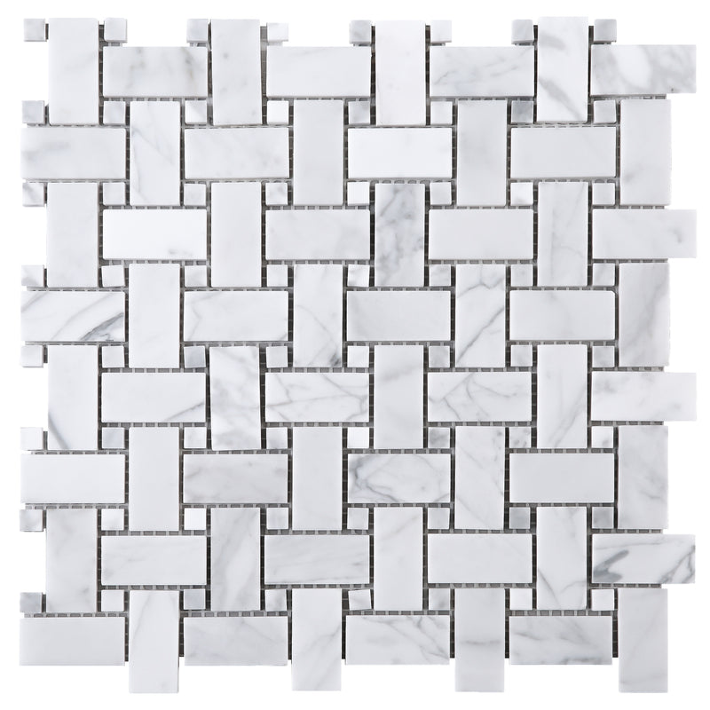WHCA-10  White Carrara Series - Link Carrarra Mosaic Tile