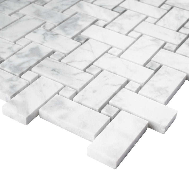 WHCA-10  White Carrara Series - Link Carrarra Mosaic Tile