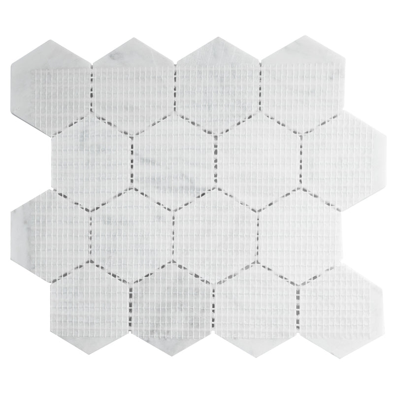 WHCA-02  White Carrara Series - Hexagon Carrara Mosaic Tile