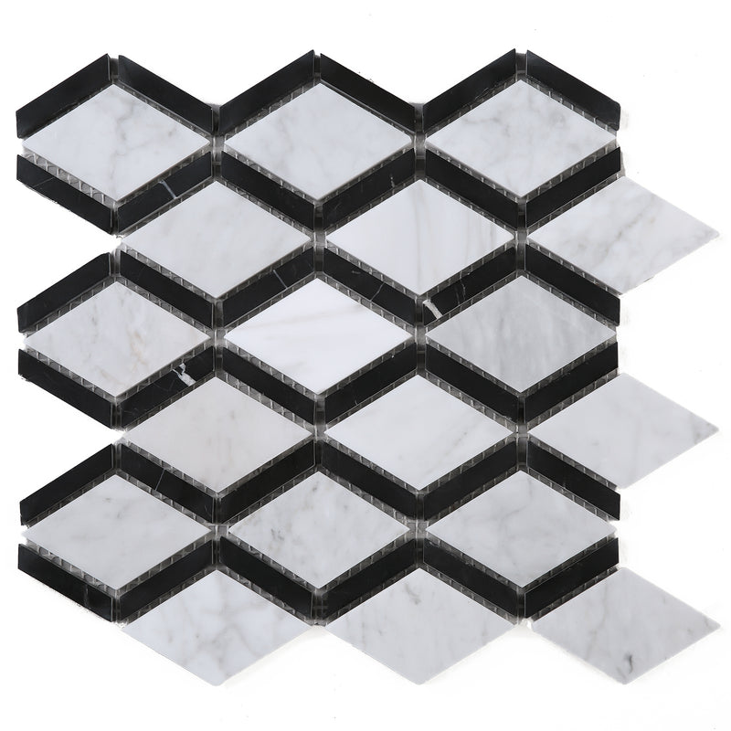 WHCA-06  White Carrara Series - Flow Mosaic Tile