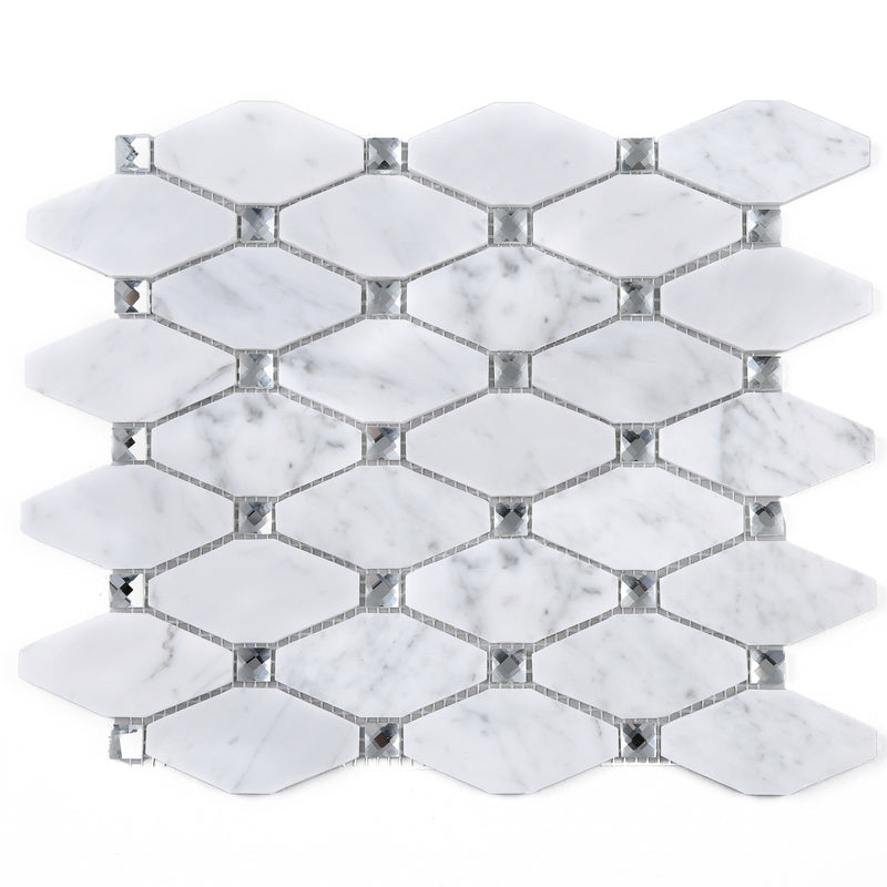 WHCA-07  White Carrara Series - Oversize Mosaic Tile