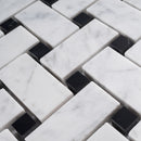 WHCA-09  White Carrara Series - Bracket Weave Mosaic Tile