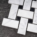 WHCA-09  White Carrara Series - Bracket Weave Mosaic Tile
