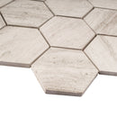 WOBE-02  Wooden Beige Series- Wooden Hexagon Mosaic Tile