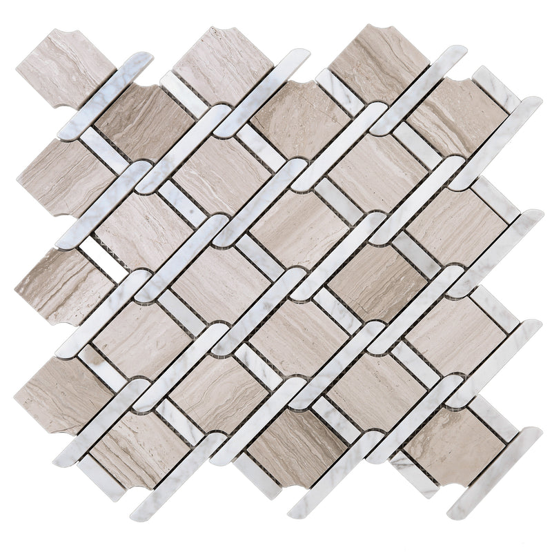 WOBE-05  Wooden Beige Series- Magic Mosaic Tile
