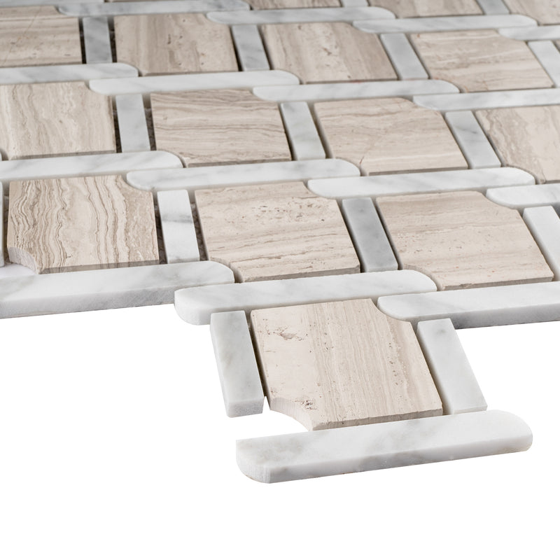 WOBE-05  Wooden Beige Series- Magic Mosaic Tile