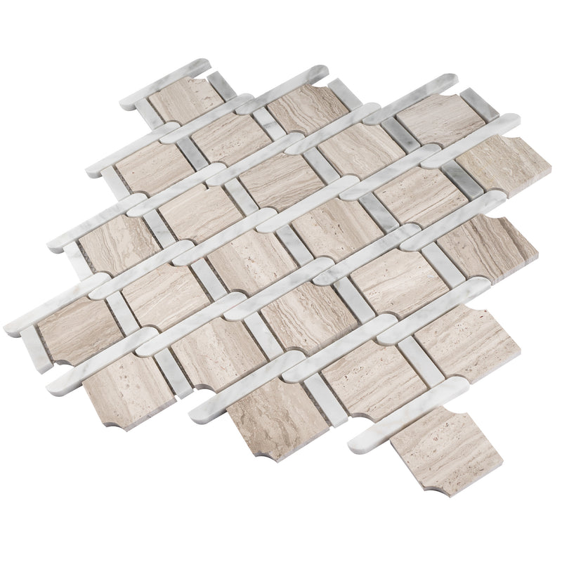 WOBE-05  Wooden Beige Series- Magic Mosaic Tile