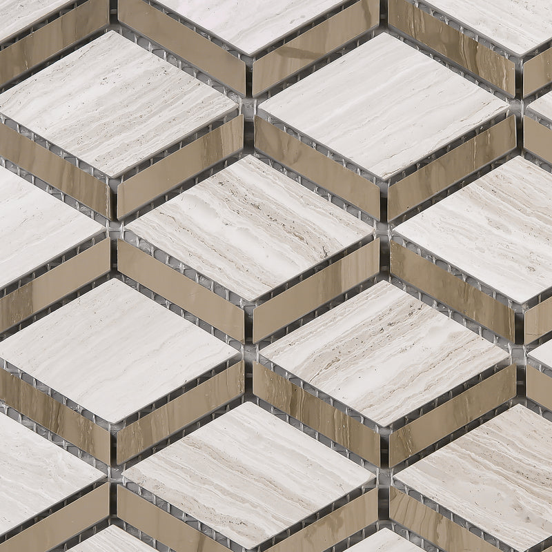 WOBE-06  Wooden Beige Series- Lace Mosaic Tile